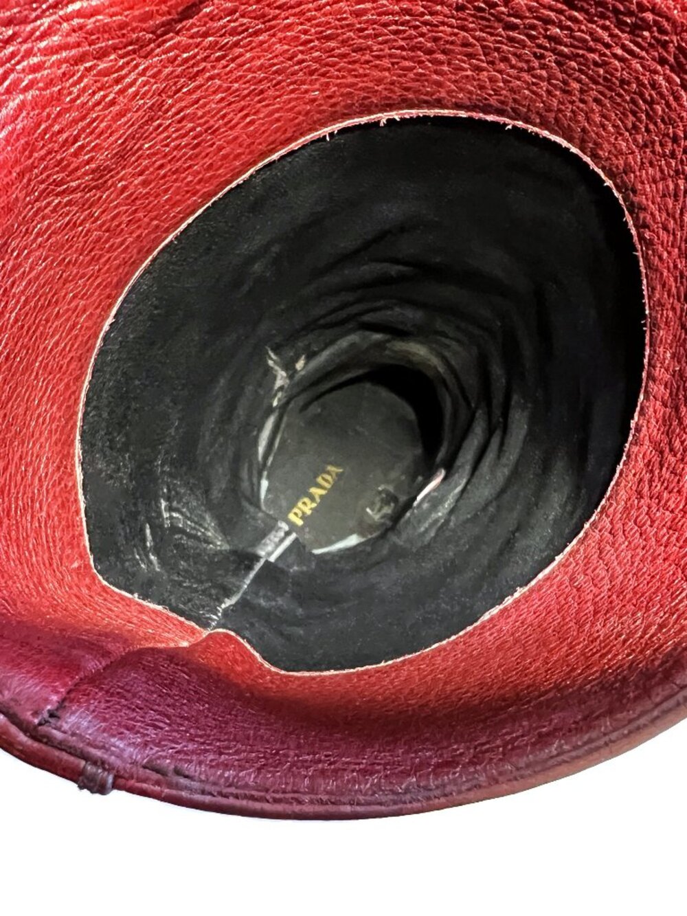 PRADA Women's Red Cervo Antic Knee-High Riding Boots, size EU 37 New without Box - Picture 13 of 13